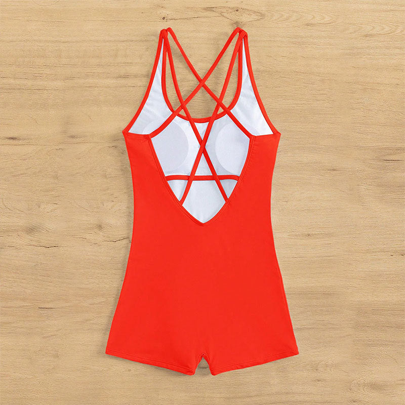 Damen Einteiler Badeanzug mit modernem Cross-Back-Design Echo Archiv