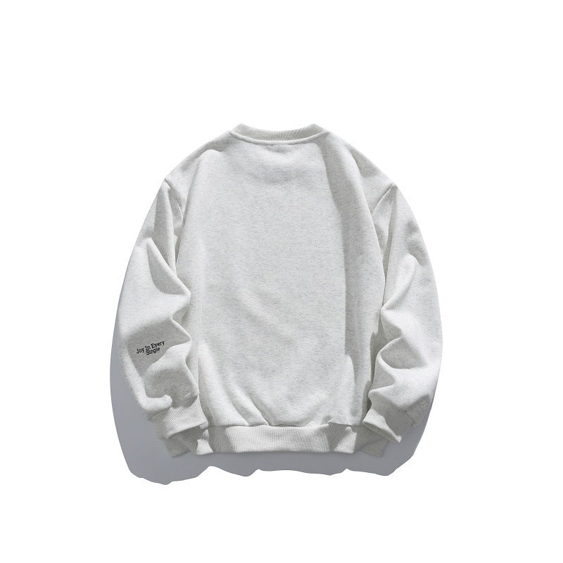 Unisex Oversize-Pullover mit Rundhalsausschnitt, Badge-Applikationen und gerippten Bündchen Echoarchiv