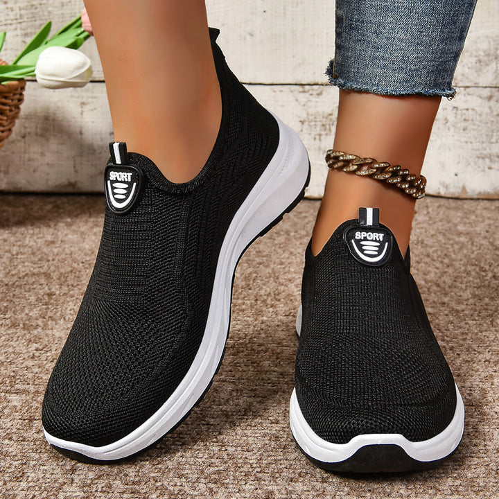 Damen nan gestrickter Slip-On Komfort-Walking-Sneaker mit sockenähnlichem Einstieg und dämpfender Memory-Komfortsohle Echo Archiv