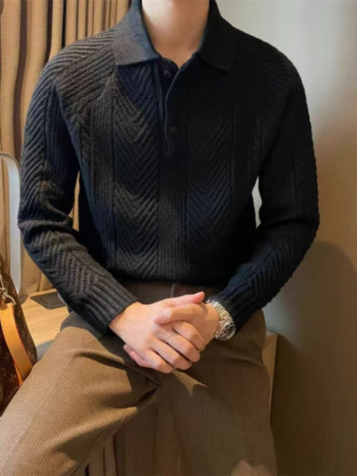 Stylischer Strickpullover für Herren mit gestepptem Muster Echo Archive