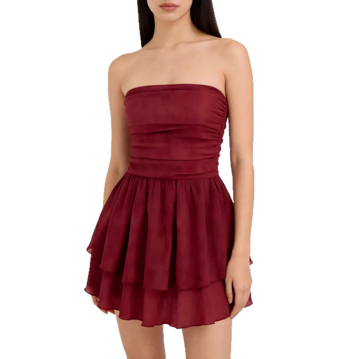 Damen Wickelkleid mit gerafftem Oberteil und fließendem Rock Echo Archiv