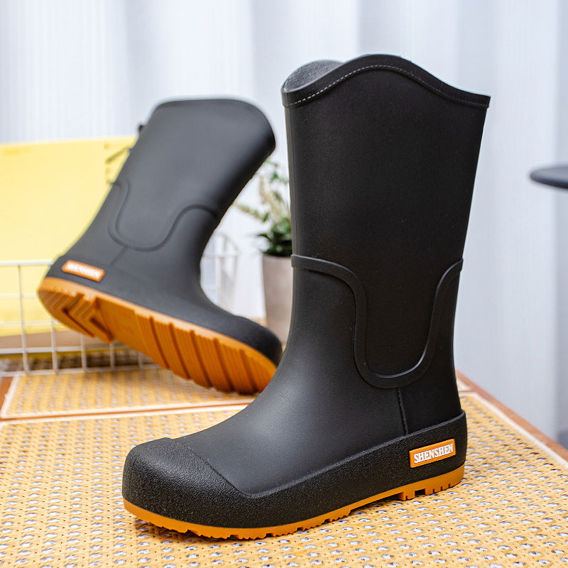 Damen Mittelhohe wasserdichte Gummistiefel mit griffiger Profillaufsohle Echoarhiv