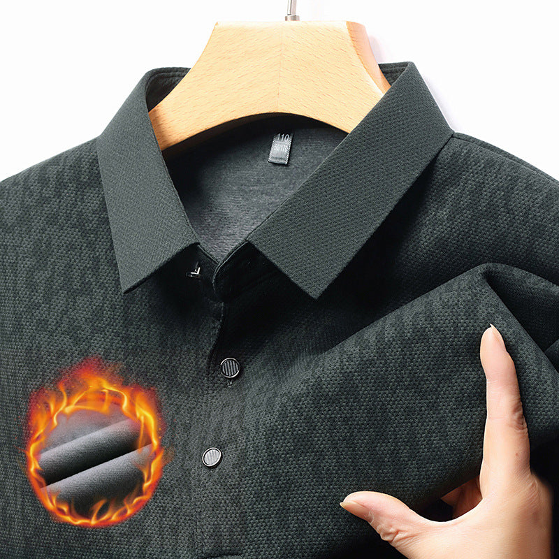 Herren Langarm Poloshirt mit strukturiertem Design und feuchtigkeitsregulierendem Stoff Echoarchiv