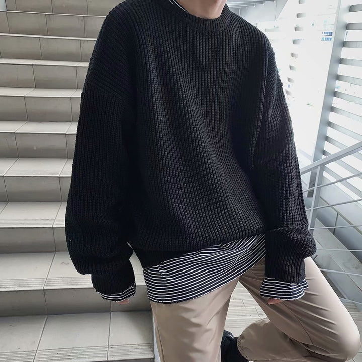 Damen Bequemer Oversized Strickpullover Echoarchiv