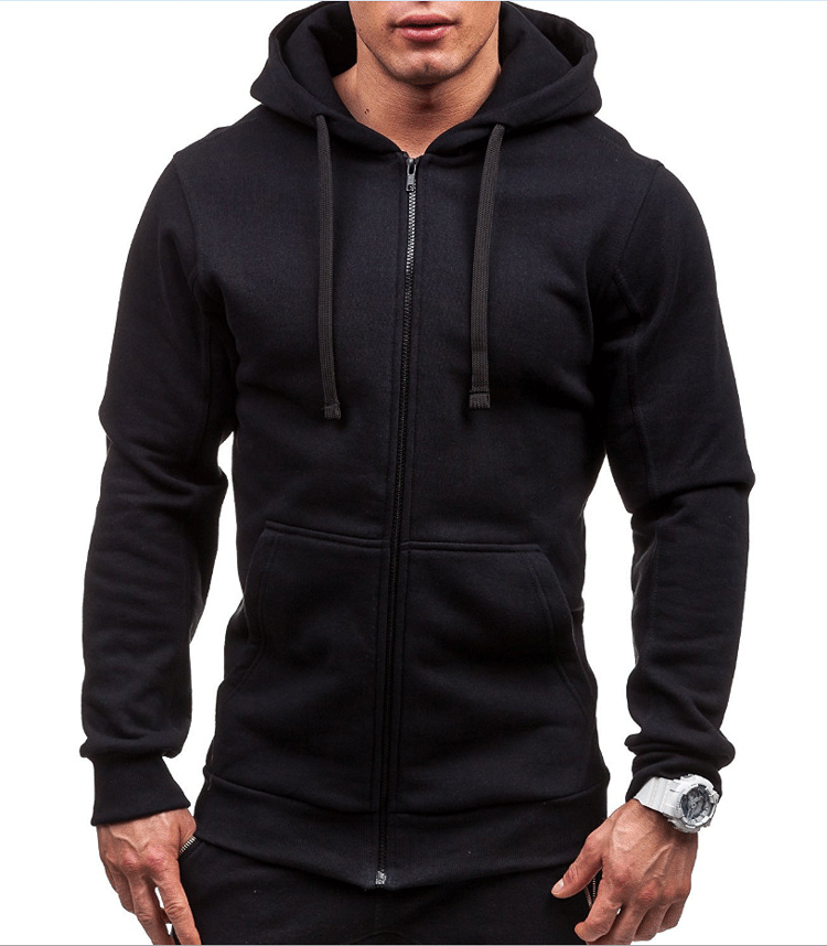 Herren Zip-Hoodie mit seitlichen Taschen und regulierbarem Bund Echoarchiv