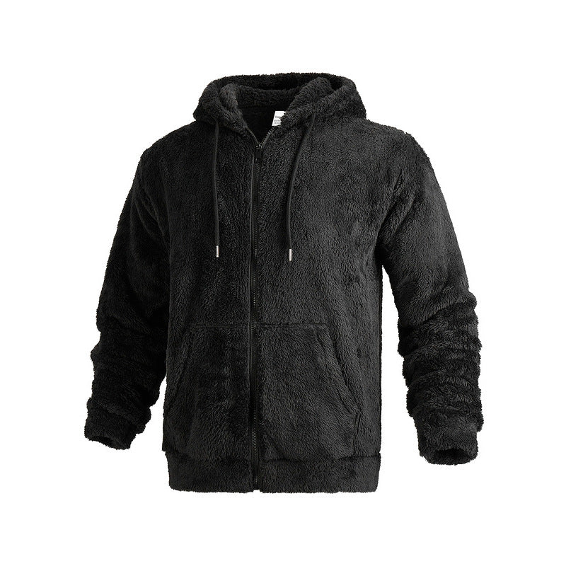 Herren kuschelige Fleecejacke mit Kapuze Echoarchiv