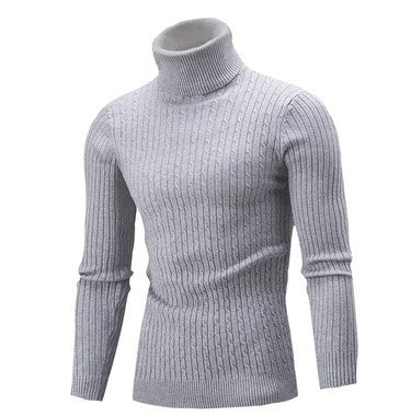 Herren stilvoller Rollkragenpullover mit Zopfmuster Echoarchiv