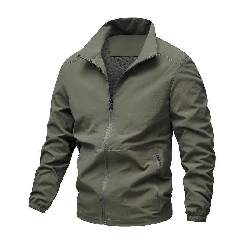 Herren Leichte winddichte Fleece‑gefütterte Übergangsjacke mit Stehkragen und Reißverschlüssen – Taviero