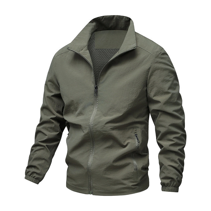 Herren Leichte winddichte Fleece‑gefütterte Übergangsjacke mit Stehkragen und Reißverschlüssen – Taviero