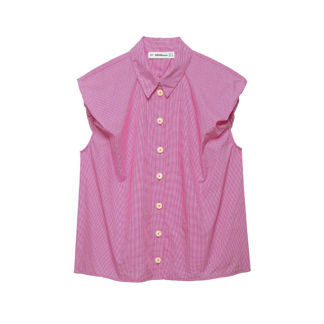 Damen Kurzarm Bluse mit modernen Streifen und eleganter Knopfleiste Echo Archiv