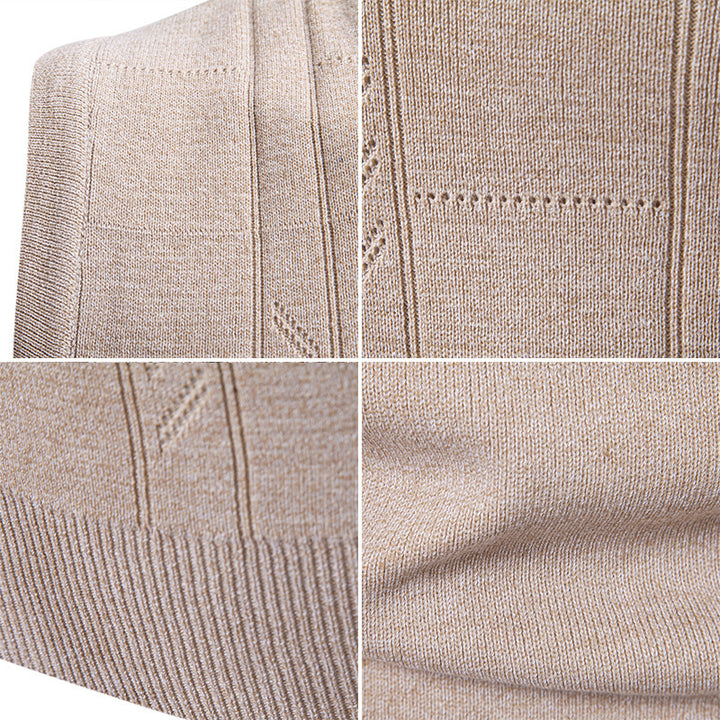 Herren ärmellose Strickjacke mit V-Ausschnitt und strukturiertem Design Echoarchiv