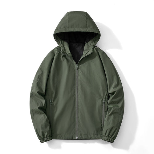 Herren Ultraleichter Kapuzen-Windbreaker mit atmungsaktivem Mesh‑Futter und verdecktem Reißverschluss Echo Archiv