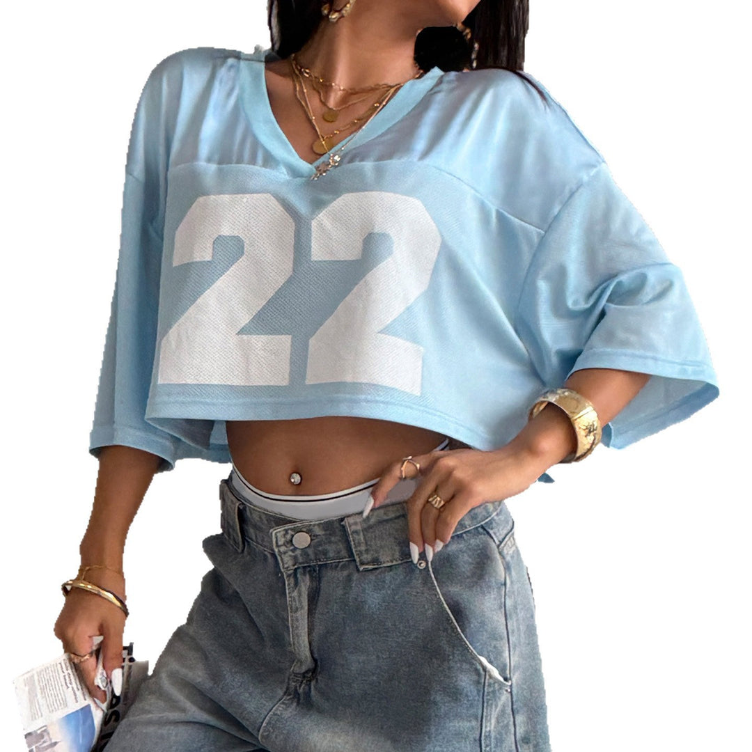 Damen Crop-Top im Sportlichen Design mit V-Ausschnitt und Netzdetails Echo Archiv