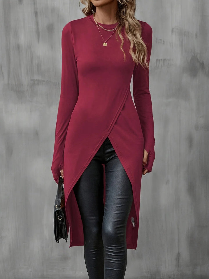 Damen Elegantes Wickelkleid mit langen Ärmeln Echo Archiv