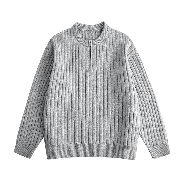 Herren Grobstruktur-Halbzip-Strickpullover mit Rippenstruktur Echoarchiv