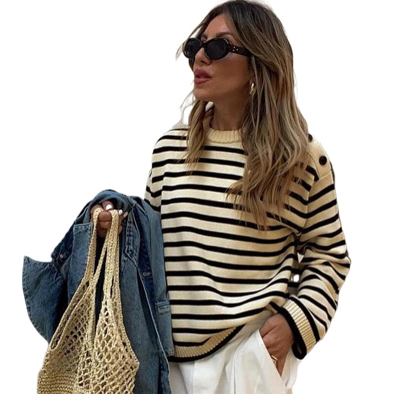 Damen Lässiger Pullover mit Streifen Echo Archiv