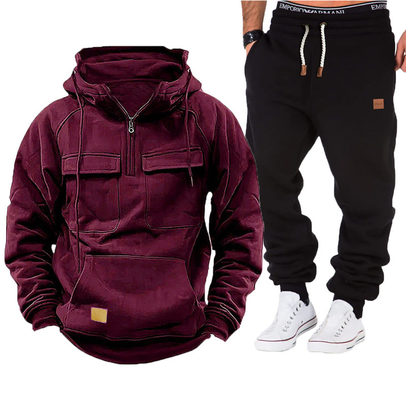 Herren funktionale Kapuzenjacke mit durchgehendem Reißverschluss und praktischen Taschen Echoarchiv