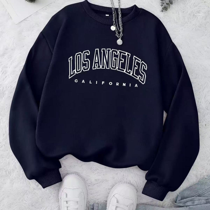 Damen Lässiger Sweatshirt mit Vintage Los Angeles Druck Echoarchiv