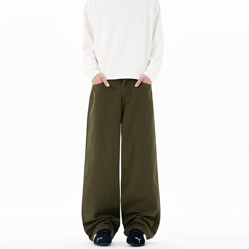 Herren Weit geschnittene Baumwoll-Denim-Jeans mit geradem Bein und cleanem Minimaldesign Echo Archiv