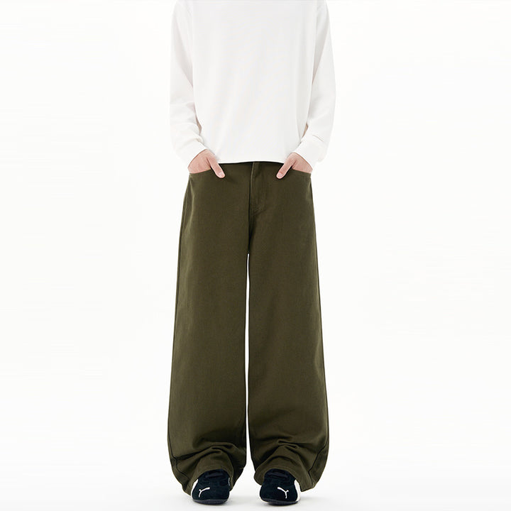 Herren Weit geschnittene Baumwoll-Denim-Jeans mit geradem Bein und cleanem Minimaldesign Echo Archiv