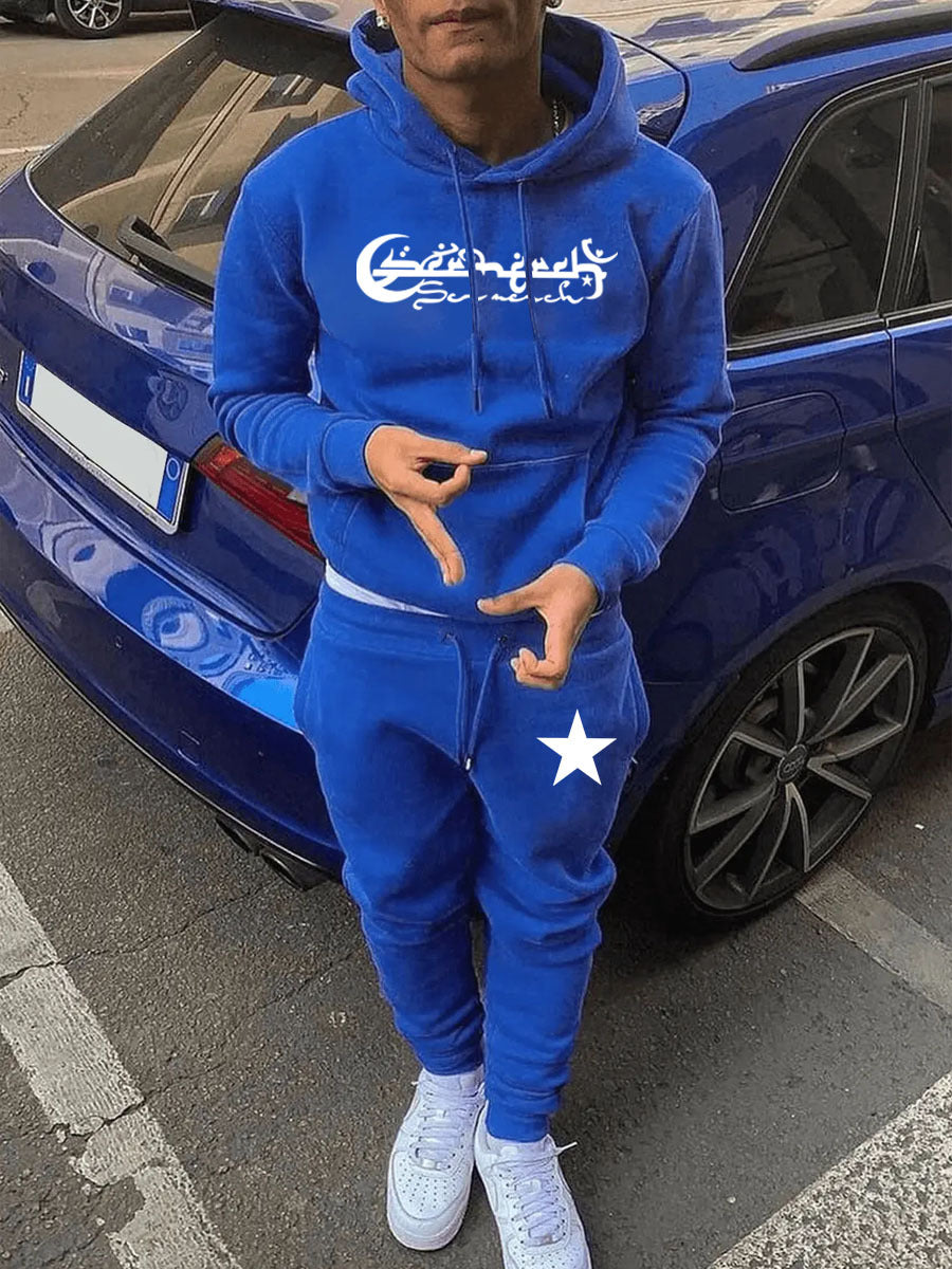 Herren Kapuzenpullover und Jogginghose Set mit stylischem Sternenmuster Echoarchiv