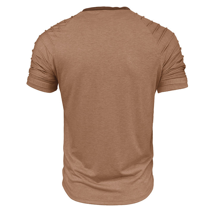 Herren Kurzarm-Henley-Shirt mit eleganter Knopfleiste und modischen Akzenten Echoarchiv