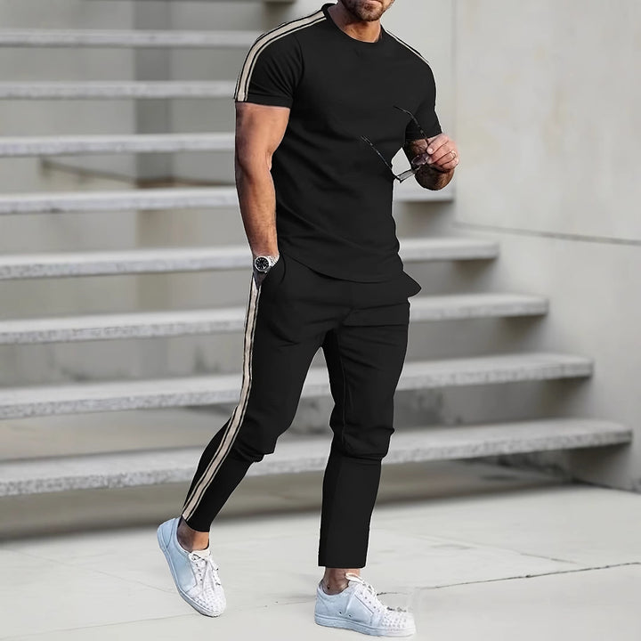 Herren Sportliches Trikot und Jogginghose-Set mit seitlichen Details Echoarchiv