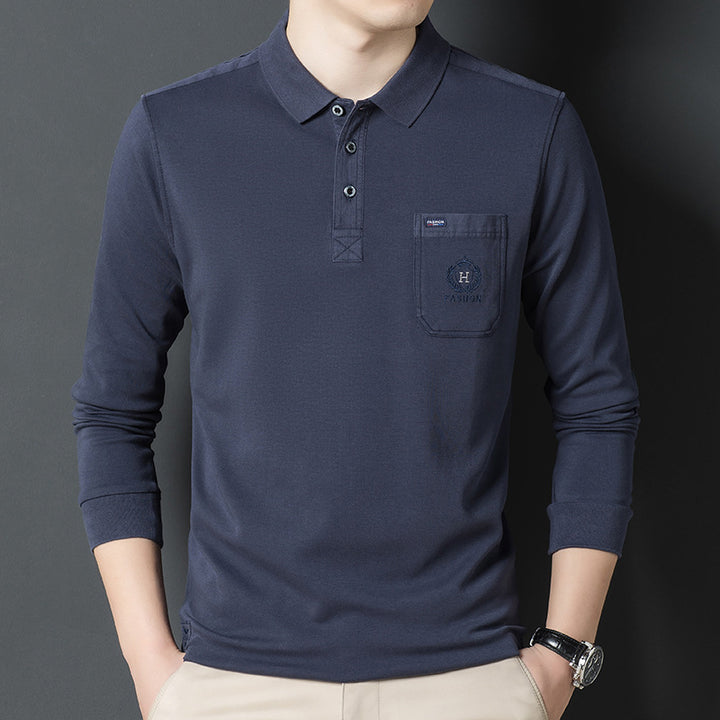 Herren Langarm Poloshirt mit eleganter Brusttasche Echoarchiv