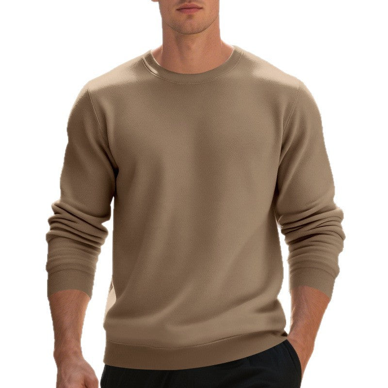 Herren lässiger Rundhals-Sweatshirt aus hochwertigem Baumwollmix mit strukturiertem Material Echoarchiv