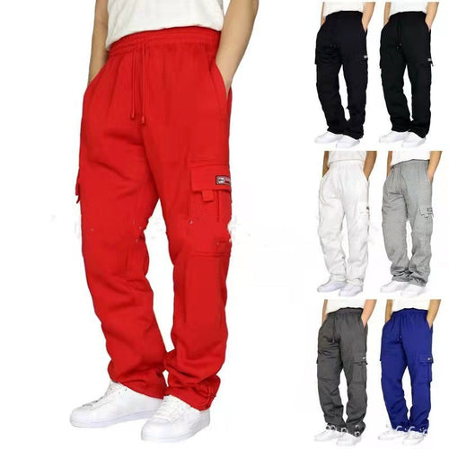 Herren lässige Cargo-Jogginghose mit Tunnelzugbund und aufgesetzten Cargotaschen – Bravaro