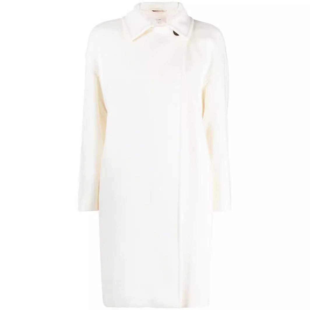 Damen Oversize Wollmix‑Mantel mit überschnittener Schulter und minimalistischer Knopfleiste Echoarchiv