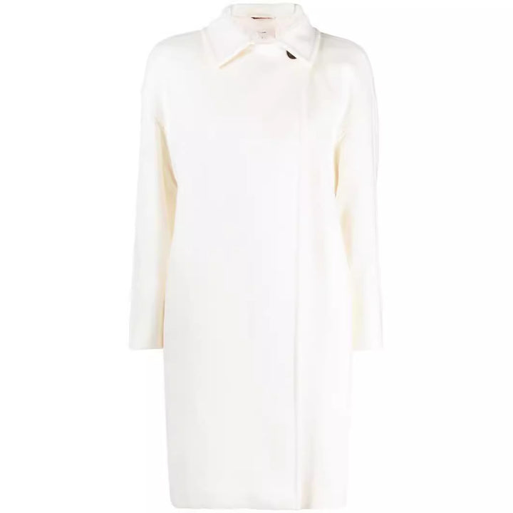 Damen Oversize Wollmix‑Mantel mit überschnittener Schulter und minimalistischer Knopfleiste Echoarchiv