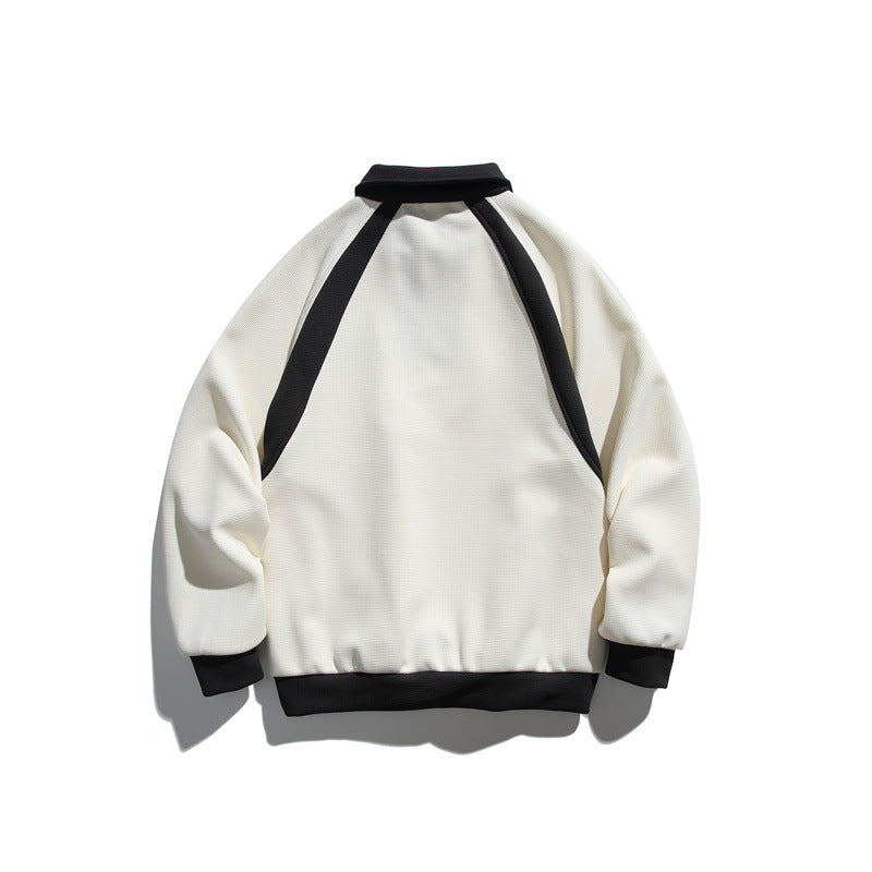 Unisex Oversize Halfzip-Sweatshirt mit kontrastierendem Hemdkragen und Raglanärmeln Echoarchiv
