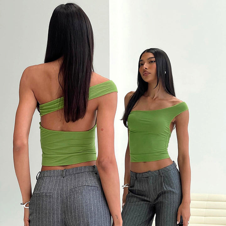 Damen trendiges Neckholder-Top mit elegantem V-Ausschnitt und figurschmeichelndem Schnitt Echo Archiv