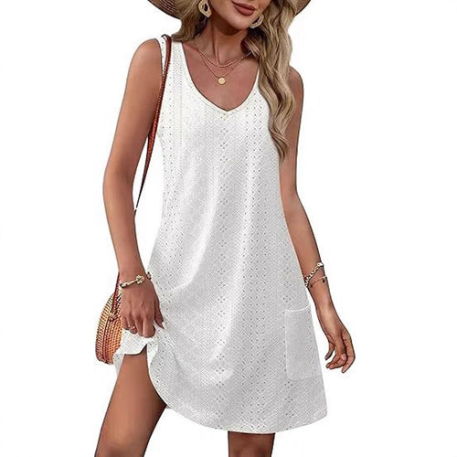 Damen Freizeitkleid mit Taschen und V-Ausschnitt Echo Archiv