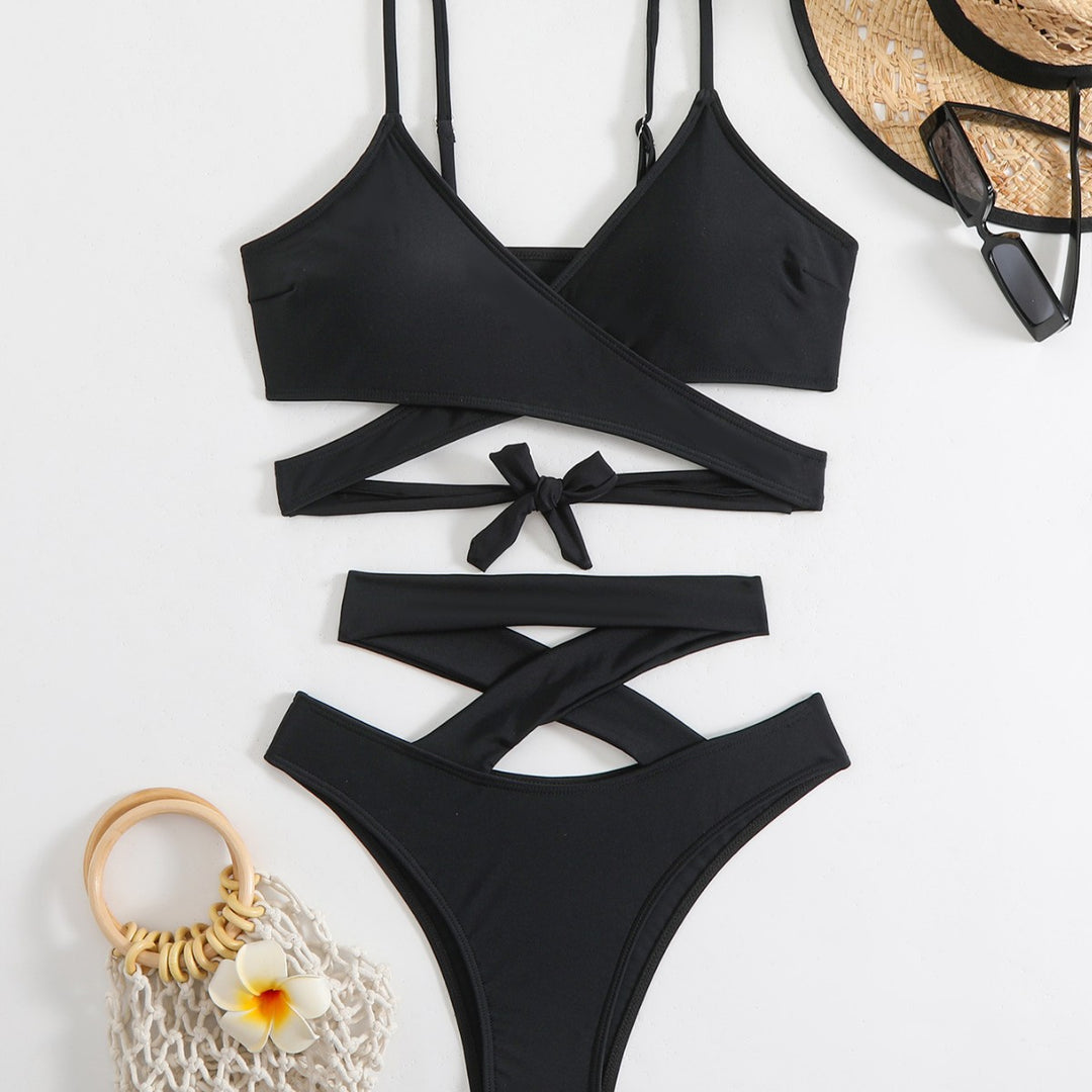 Damen Bikini-Set mit elegantem Wickeldesign und verstellbaren Trägern Echo Archiv