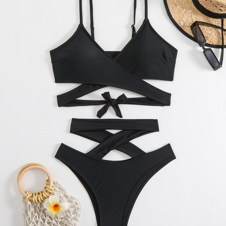 Damen Bikini-Set mit elegantem Wickeldesign und verstellbaren Trägern Echo Archiv