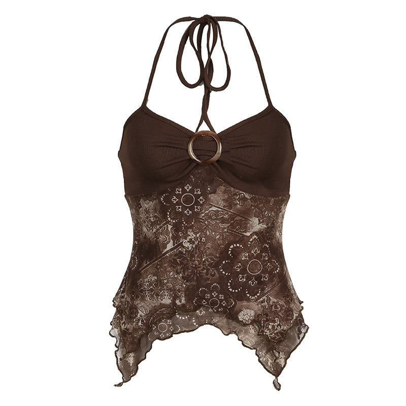 Damen sexy Spitzenoberteil mit floralem Design und verstellbaren Trägern Echo Archiv