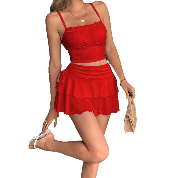 Damen Sommerliches Crop-Top und Mini-Rock Set Echo Archiv