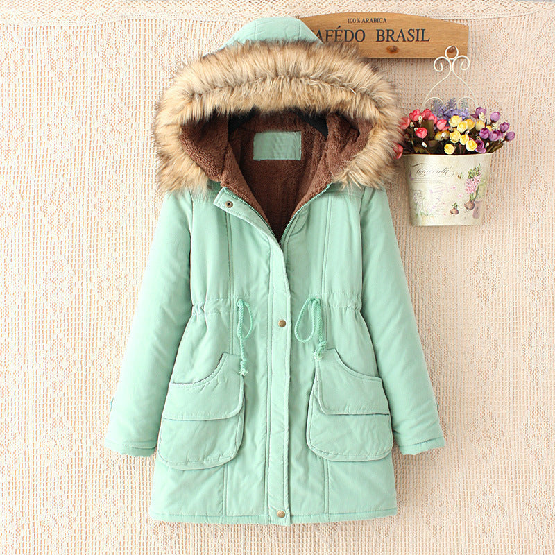 Damen Winterparka mit abnehmbarer Kunstfellkapuze, Teddy-Innenfutter und taillierendem Tunnelzug – Montévia