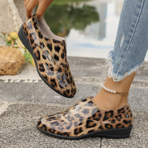 Damen Elegante Lack-Slip-On Loafer mit gepolstertem Komfortfußbett Echo Archiv