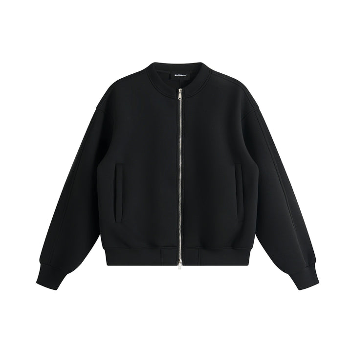 Unisex Oversize-Trainingsjacke im Boxy‑Schnitt mit kurzem Stehkragen und Zwei-Wege-Reißverschluss Echoarchiv