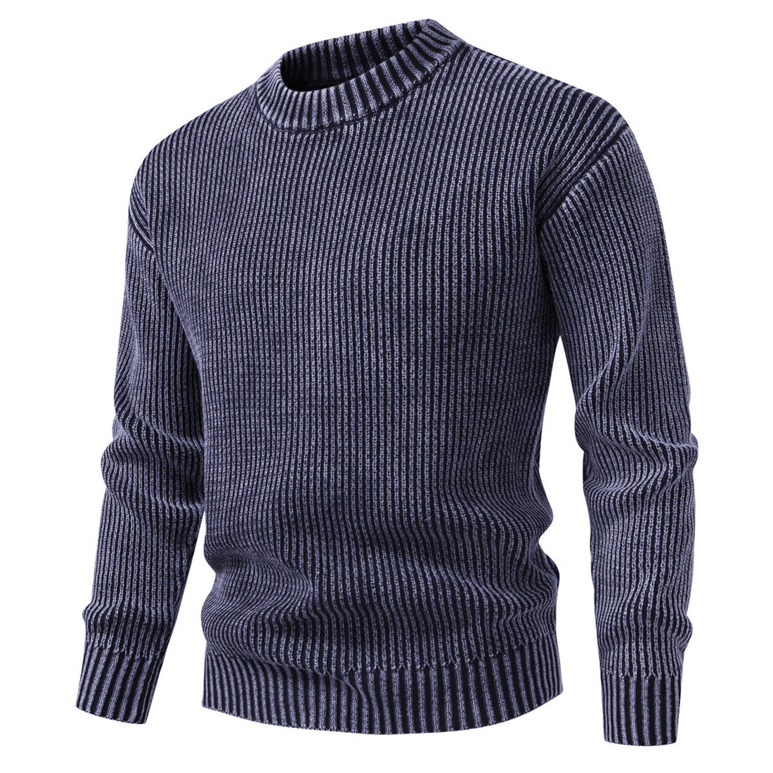 Herren Feinstrick-Rippstrickpullover mit Mockneck und elastischem Saum Echo Archiv