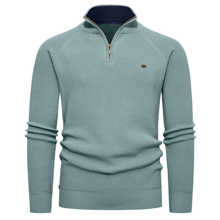 Herren Strickpullover mit Stehkragen und Reißverschluss Echoarchiv