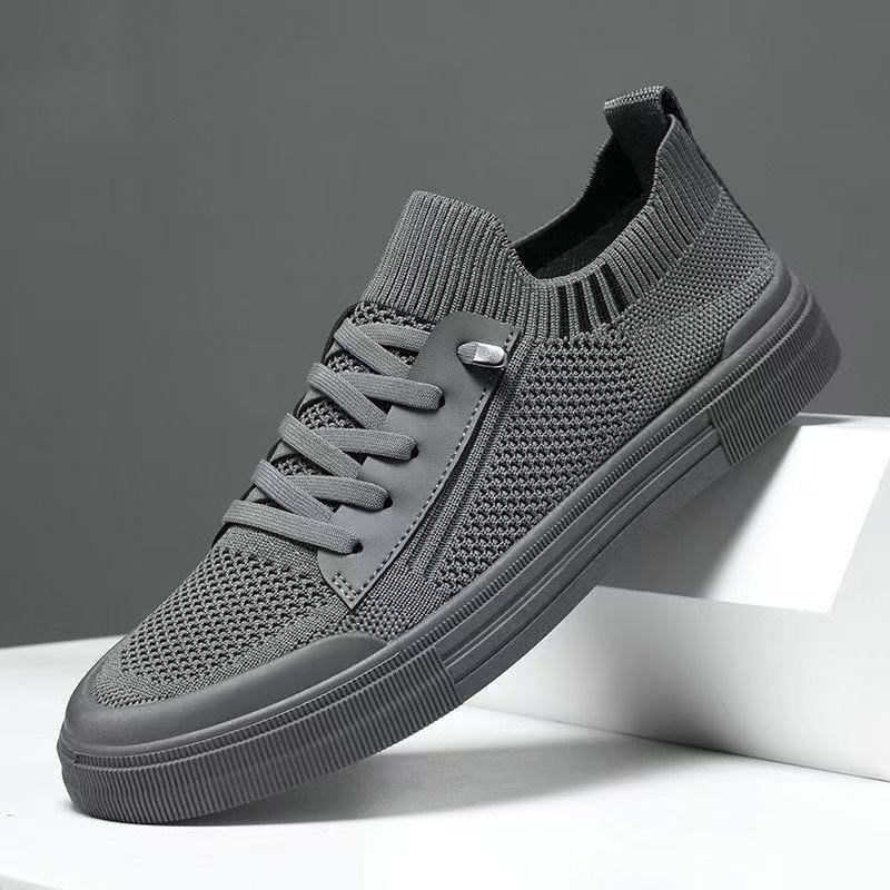 Herren Low-Top Strick-City-Sneaker mit elastischem Schaft, seitlichem Reißverschluss und stoßdämpfender Gummisohle Echoarhiv – Norré