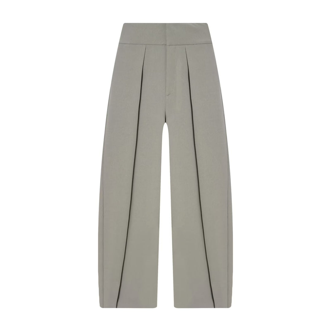 Damen Hochtaillierte Plissée-Hose mit weitem Bein und markanten Vorderfalten Echo Archiv