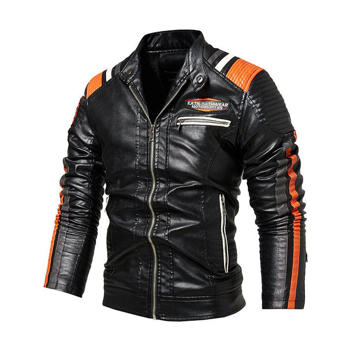 Herren Hochwertige Kunstleder-Motorradjacke Echo Archiv