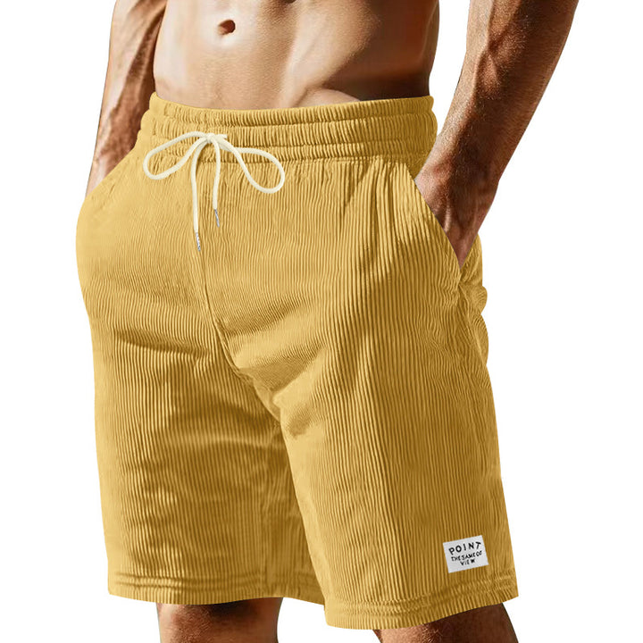 Herren nan knielange Lounge-Shorts im Rippenstrukturjersey mit elastischem Kordelzugbund und aufgesetzten Eingrifftaschen Echo Archiv