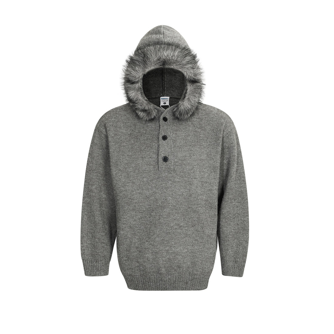 Damen Oversized Hoodie mit Kapuze und Fellrand Echoarchiv