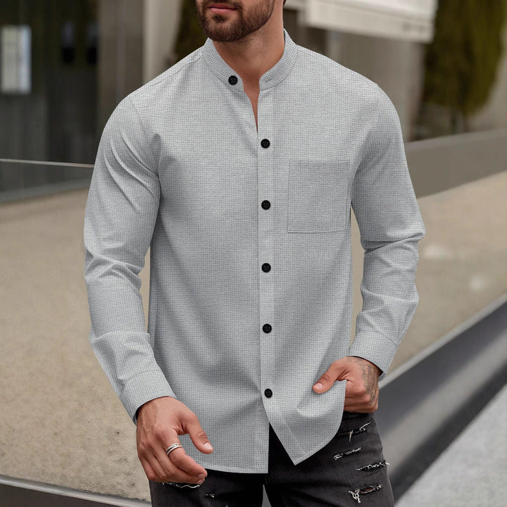 Herren Elegantes Hemd mit Stehkragen Echoarchiv